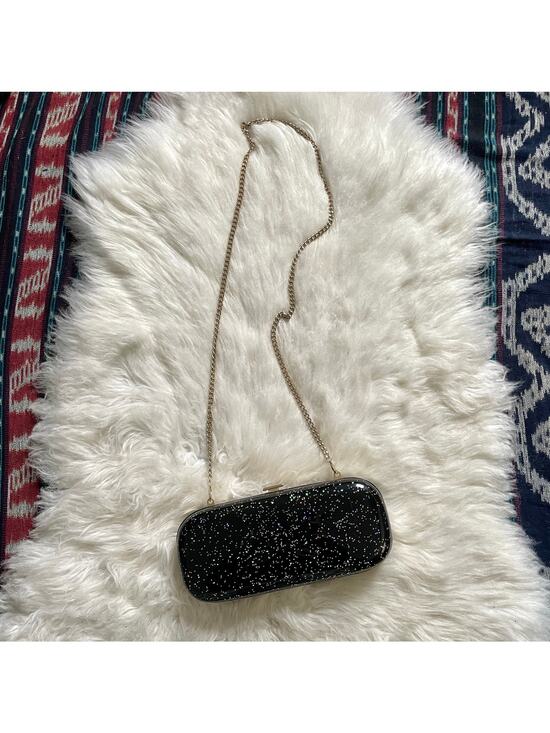 Halston Heritage Handbags - Halston Heritage Acrylic Glitter Clutch Shoulder Bag Clutch Sparkles Hard Shell